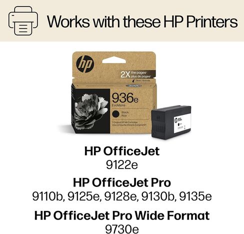 خرطوشة حبر HP 936e Yellow EvoMore | يعمل سلسلة OfficeJet 9120، سلسلة OfficeJet Pro 9100، سلسلة OfficeJet Pro Wide Format 9700 | محايد الكربون | 4S6V5LN in Kuwait