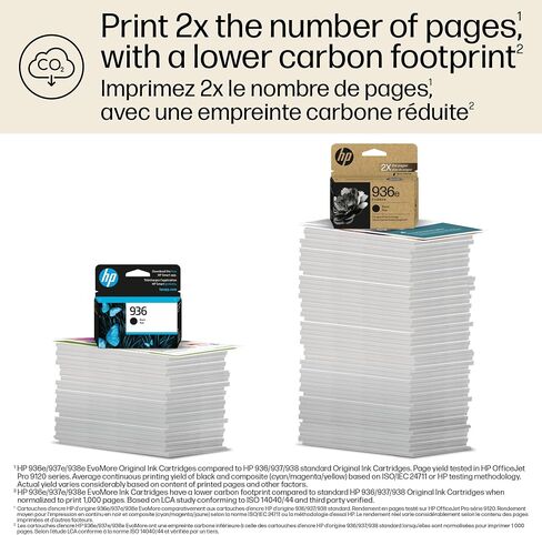 خرطوشة حبر HP 936e Yellow EvoMore | يعمل سلسلة OfficeJet 9120، سلسلة OfficeJet Pro 9100، سلسلة OfficeJet Pro Wide Format 9700 | محايد الكربون | 4S6V5LN in Kuwait