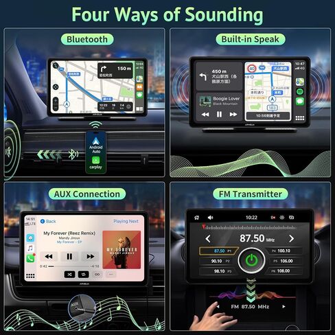 2024 Newest Wireless Portable Carplay and Android Auto,Carplay Screen for Car with Mirror Link/Bluetooth 5.0/AUX/FM,7‘’Carplay Box with Detachable Sunshade for All Vehicles in Saudi Arabia
