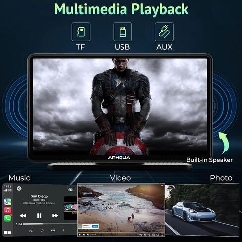 2024 Newest Wireless Portable Carplay and Android Auto,Carplay Screen for Car with Mirror Link/Bluetooth 5.0/AUX/FM,7‘’Carplay Box with Detachable Sunshade for All Vehicles in Saudi Arabia