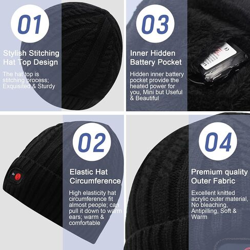 SVPRO Battery Heated Hat Rechargeable Electric Beanie Hat Men Women Skull Cap in Kuwait