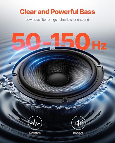VEVOR 10 "440W مضخم صوت السيارة تحت المقعد، مكبرات صوت سيارة نحيفة تعمل بالطاقة مع إضاءة محيطة زرقاء، فرع صوتي منخفض تحت المقعد مع مكبر صوت مدمج، وحدة تحكم عن بعد لسيارات الدفع الرباعي والسيارات والشاحنات وRV in Saudi Arabia