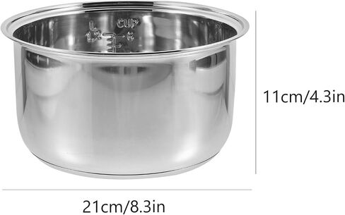Ciieeo Rice Cooker Inner Pots 2L Stainless Steel Interior Cooking Pan Nonstick Pressure Cooker Replacement Electric Cooking Pot Liner Container in Saudi Arabia