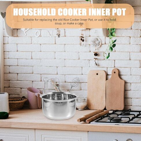 Ciieeo Rice Cooker Inner Pots 2L Stainless Steel Interior Cooking Pan Nonstick Pressure Cooker Replacement Electric Cooking Pot Liner Container in Saudi Arabia