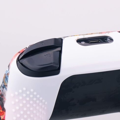 YoRHa Studded Silicone Transfer Print Cover Skin Case ONLY for Nitendo Official Switch Pro Controller x 1(Skull Graffiti) with Pro Thumb Grips x 8 in Saudi Arabia