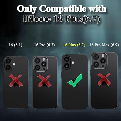 Phone Case for iPhone 16 Plus Case,Heavy Duty Hard Shockproof Armor Protector Case Cover with Belt Clip Holster for Apple iPhone 16 Plus 6.7 5G 2024 Phone Case (Black+Blue) in Saudi Arabia