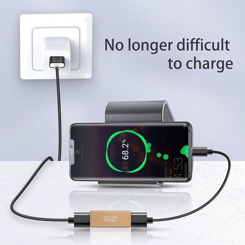 (3 Pieces) USB 3.0 Adapter kit, Support Charging and Data Transfer, High Speed Extension Coupler Converter Extender Connector - Gold in Saudi Arabia