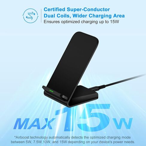 Fast S24 Ultra Samsung Wireless Charger Stand, 2 Pack 15W Cordless Charging Station for Samsung Galaxy S24 Plus S23 FE S22 S21 Z Flip 6 5, iPhone 16 15 Pro Max 14 13 12 11, Android Phone Holder Dock in Saudi Arabia