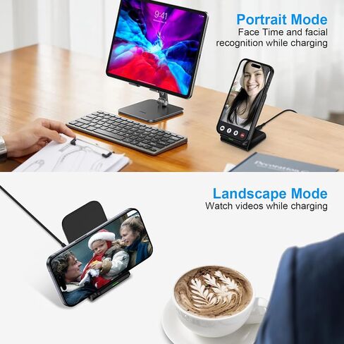 Fast S24 Ultra Samsung Wireless Charger Stand, 2 Pack 15W Cordless Charging Station for Samsung Galaxy S24 Plus S23 FE S22 S21 Z Flip 6 5, iPhone 16 15 Pro Max 14 13 12 11, Android Phone Holder Dock in Saudi Arabia