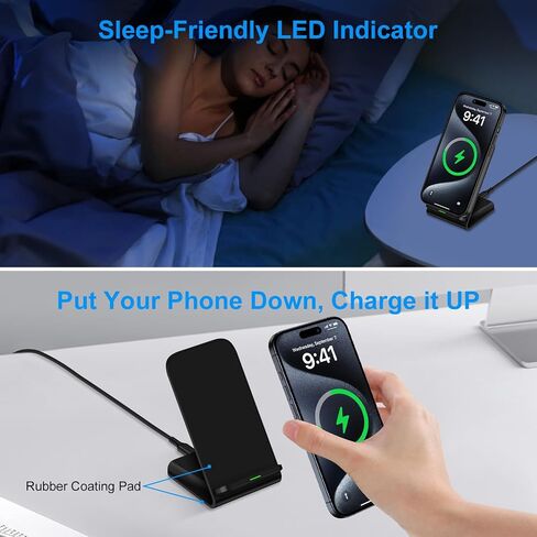 Fast S24 Ultra Samsung Wireless Charger Stand, 2 Pack 15W Cordless Charging Station for Samsung Galaxy S24 Plus S23 FE S22 S21 Z Flip 6 5, iPhone 16 15 Pro Max 14 13 12 11, Android Phone Holder Dock in Saudi Arabia