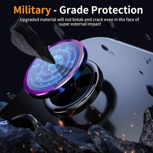 (2 Set for Samsung Galaxy Z Fold6 Camera Lens Protector, Scratch-Resistant HD Clarity Ultra-Thin 9H Tempered Glass with Aluminum Edging, Individual Metal Lens Cover (Color) in Kuwait
