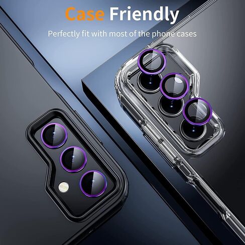 (2 Set for Samsung Galaxy Z Fold6 Camera Lens Protector, Scratch-Resistant HD Clarity Ultra-Thin 9H Tempered Glass with Aluminum Edging, Individual Metal Lens Cover (Color) in Kuwait