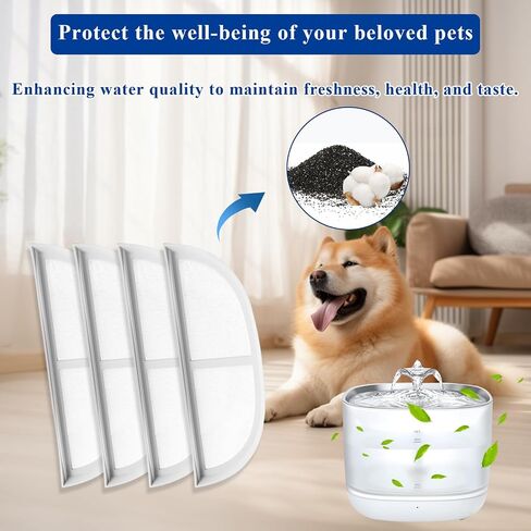 10-pack pet water fountain filter replacements designed for use with the eufy Pet Water Fountain, providing a triple filtration system to ensure fresher and purer water for your beloved dogs and cats. in Saudi Arabia