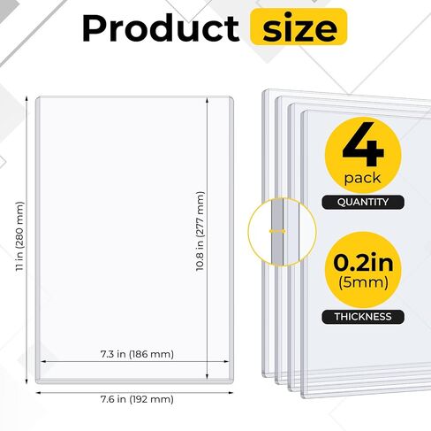 4 عبوات من حاملات الكتب الهزلية البلاستيكية الصلبة، وأكمام عرض الكتب الهزلية الشفافة الكريستالية الممتازة من مادة PVC ذات الحجم الحالي لحماية القصص المصورة الحديثة وتخزين مجلة القصص المصورة العادية لهواة جمع الأعمال الصغيرة in Kuwait