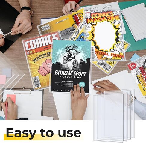 4 عبوات من حاملات الكتب الهزلية البلاستيكية الصلبة، وأكمام عرض الكتب الهزلية الشفافة الكريستالية الممتازة من مادة PVC ذات الحجم الحالي لحماية القصص المصورة الحديثة وتخزين مجلة القصص المصورة العادية لهواة جمع الأعمال الصغيرة in Kuwait