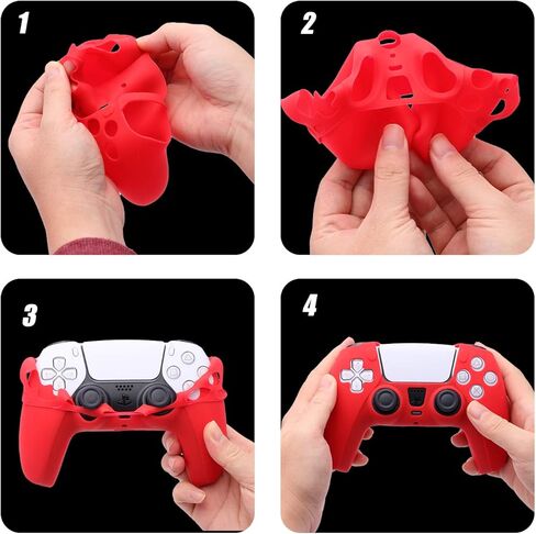 غطاء وحدة تحكم PS5 من السيليكون، غطاء وحدة تحكم PS5 - أحمر in Kuwait