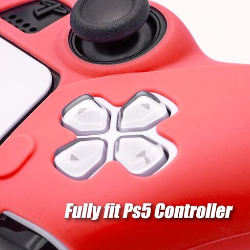 غطاء وحدة تحكم PS5 من السيليكون، غطاء وحدة تحكم PS5 - أحمر in Kuwait