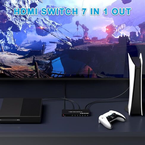 ZUZONG 5 Port HDMI Switch 4k@60hz, HDMI Switcher 5 in 1 Out HDCP 2.0 HDMI2.0 Hub Supports 3D Compatible with Nintendo Switch/Switch OLED/Xbox PS5/4/3 DVD Player Fire Stick Roku Apple TV Chromecast PC in Saudi Arabia