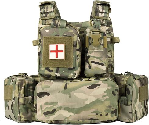 BOMTURN Great Tactical Outdoor Vest for Men Multifunctional Modular Molle Vest with Metal Buckles in Kuwait