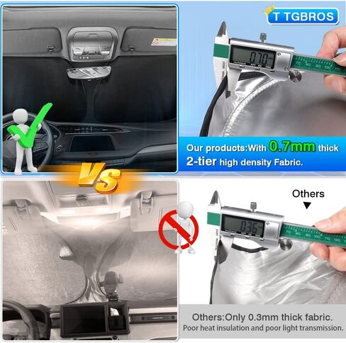 T TGBROS Windshield Sun Shade Custom Fit for 2020-2023 2024 Toyota Highlander Accessories Foldable Sun Shield Reflective Polyester Sun Visor Cover Block Heat and Sun Protection in Saudi Arabia