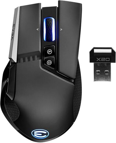 EVGA X20 Wireless Gaming Mouse, Wireless, Black, Customizable, 16,000 DPI, 5 Profiles, 10 Buttons, Ergonomic 903-T1-20BK-KR in Kuwait