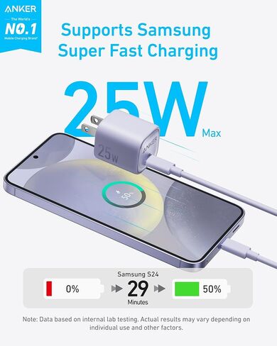 Anker 25W USB C Charger Block, Compact Foldable Type C Charger with PPS in Kuwait