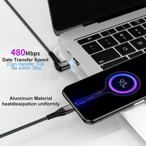 100W 2 in 1 Magnetic USB C Charging Cable [2-Pack, 4/6.6FT] 480Mbps Data Transfer, 5A C to C Cable Fast Charging for iPhone 16/15/14/13 Pro Max, MacBook Pro,iPad,Galaxy S22,Pixel in Kuwait