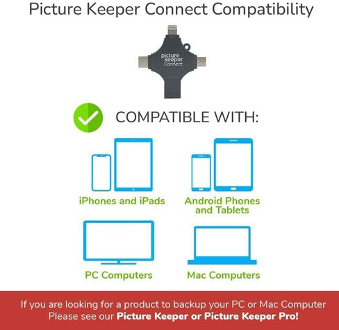 Picture Keeper Connect for iPhone, Android, USB-C, PC & Mac - 64GB USB Backup for Photos, Videos, Contacts, Flash Drive Memory Backup - 64GB, Gold in Kuwait