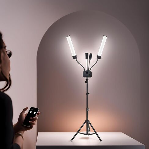 Toyshi Adjustable Selfie Lash Light Flex Light Pro - Portable Dual LED Lamp with Tripod and Phone Holder Mount, Flexible 2-Point LED Lights for Tattoo artists, Eyelash Artists, Eyebrow in Saudi Arabia