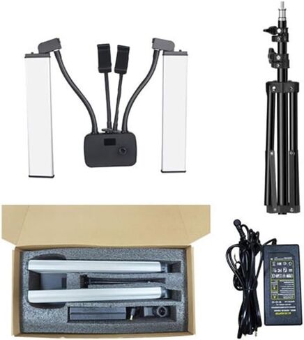 Toyshi Adjustable Selfie Lash Light Flex Light Pro - Portable Dual LED Lamp with Tripod and Phone Holder Mount, Flexible 2-Point LED Lights for Tattoo artists, Eyelash Artists, Eyebrow in Saudi Arabia