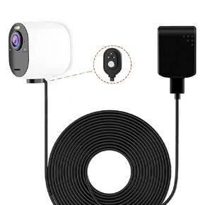 Charging Cable for Arlo Ultra/Ultra 2/Pro 3/Pro 4, Weatherproof Outdoor Magnetic Power Cable with Quick Charge Adapter, 30 Feet Black (NOT Compatible with Arlo Essential Spotlight)