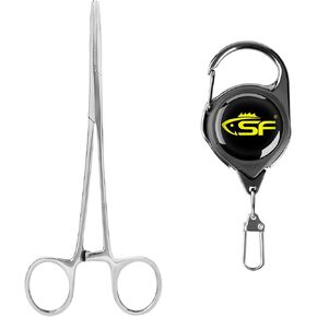 SF 6.3inch Fishing Hook Remover Fly Fishing Forceps Hemostats Straight Stainless Steel Silver Fishing Pliers 1Pcs