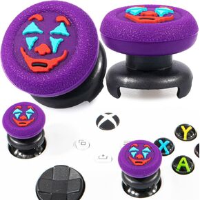 FPS Thumbstick Extender &Texture Rubber Silicone Grip Cover 2 Sets for Xbox Series X/S & Xbox One Controller(Joker Purple)