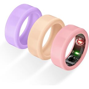 واقي الحلقة متوافق مع خاتم Oura، غطاء حماية مرن من السيليكون للخدش من أجل Oura Ring Gen 3 للتمرين (أسود + شفاف + وردي، S (6/7/8/9/10)) in Kuwait