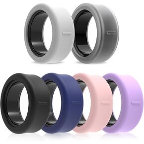 6 Pack Smart Ring Protector Compatible with Oura Ring Gen 3/Samsung Galaxy Ring,Silicone Ring Cover for Working Out,Size 11-14