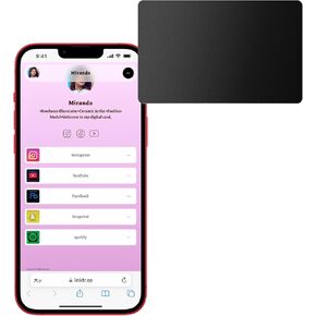Metal Digital Business Card - Smart NFC Networking Card for Social Media Sharing & Instant Contact - Touch Sharing - iOS and Android (Black)