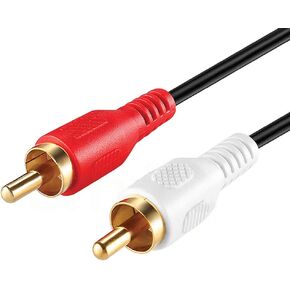Cmple - 2 RCA to 2 RCA Cables 1.5ft, Stereo Audio Speaker Cable Male to Male Dual RCA Cord Subwoofer Cable for Car Stereo, Marine Audio, Audio Mixer, Amplifier - Black