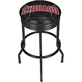 Trademark Gameroom NBA1006-CB2 NBA black Ribbed bar Stool - Fade - Chicago Bulls