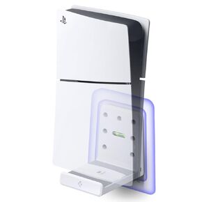 Spigen Wall Mount for PlayStation 5 Pro and Slim Console, Easy and Secure Installation and Mounting, PS5 Pro/Slim Stand and Accessories, Compatible with Disc Drive - White (Not Compatible with Original PS5)