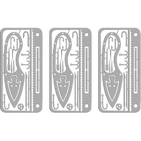 Survival Cards, Multitool Camping Tool EDC Kit for Outdoor Hiking, Fishing, Hunting, Wilderness Survival, Wallet Emergency Gear(3 PCS)