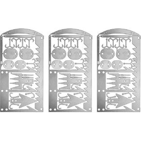 Survival Cards, Multitool Camping Tool EDC Kit for Outdoor Hiking, Fishing, Hunting, Wilderness Survival, Wallet Emergency Gear(3 PCS)