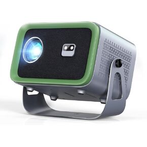 【Auto Focus/Keystone】4K Projector with WiFi and Bluetooth, 360° Rotating Movie Projector, Portable Projector with 400 ANSI, Outdoor Projector for Phone/PC/TV Stick/DVD/USB/HDMI