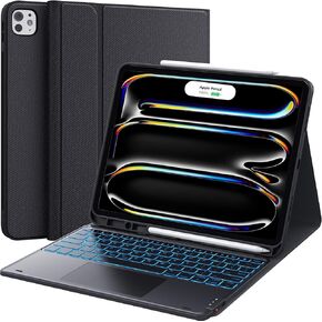 CHESONA for iPad Pro 13 Inch Case 2024 with Keyboard (M4) 2024, Magnetic Detachable Keyboard with Backlit, 2 Bluetooth Channels, Touchpad & Pencil Holder, Precise Cutouts Case for iPad Pro 13'', Black