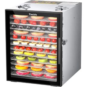 Food Dehydrator,14 Stainless Steel Trays, Dehydrator Machine For Jerky, Meat, Dog Treats, Herb, Vegetables, Fruit, 24H Timer, 194ºF Temperature Control, Safety Over-Heat Protection