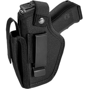 Gun Holster for Pistols 9mm 380 45ACP, IWB/OWB Concealed Carry Pistol Holsters with Mag Pouch for Men/Women, CCW Right & Left Hand Gun Holder Fits Glock S&W M&P Sig
