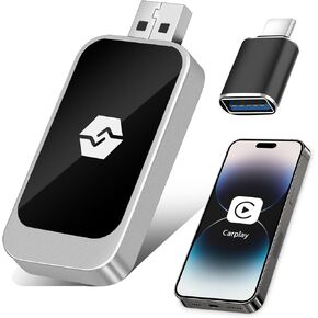 Wireless CarPlay Adapter for iPhone Apple - Stable Fast BT 5.3 Connection, Plug & Play Compatible with iPhone iOS 10+, Only for Car Since 2016 OEM Wired to Wireless CarPlay