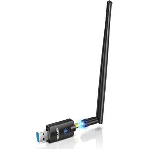 محول واي فاي EDUP AC1300M USB 3.0 مع هوائي ثنائي النطاق 5dBi 2.4G/5.8Ghz متوافق مع Windows 11/10/ 7/8 /8.1 /XP، Mac OS X 10.6-10.15 in Kuwait