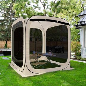 Pop-up Screened Tent, Instant Screen House Portable Screen Room Canopy Outdoor Gazebo with Mosquito Net for Patio, Backyard, Garden and Outdoor Activities, 12x12