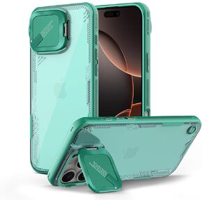 Nillkin for iPhone 16 Pro Max Case Clear, Never Yellow and Biodegradable Material, Translucent Case with Invisible Kickstand & Camera Cover, Slim Protective Phone Case for 16 Pro Max 6.9 inch, Black
