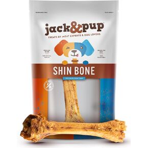 Jack&Pup Shin Beef Bones | 8-11 Inch Roasted Beef Bones for Dogs (1 Bone) | Dog Chew Bones for Aggressive Chewers | Dog Bones Long Lasting